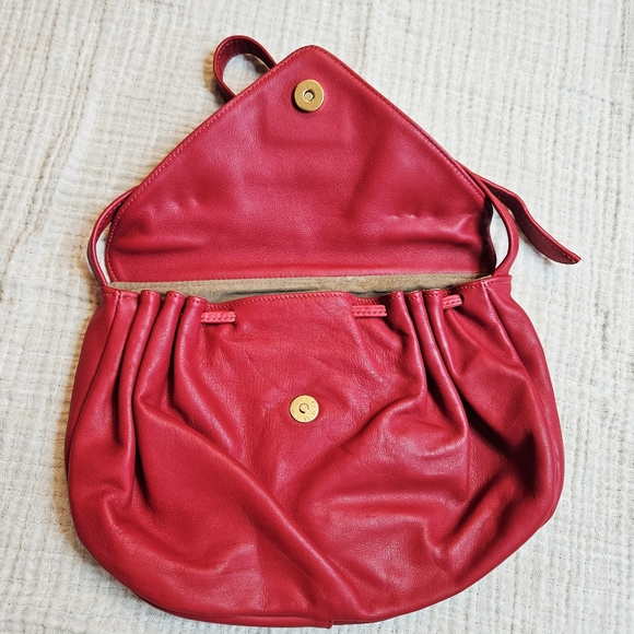 Vintage 80s Libaire California Red Leather Purse - Picture 3 of 11